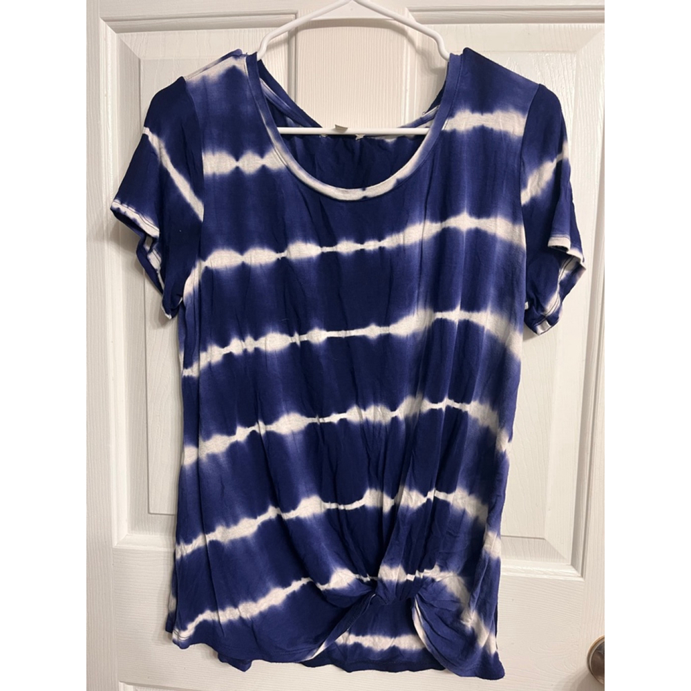 Nine Britton Womens T Shirt Top Size Medium Short Sleeve Striped